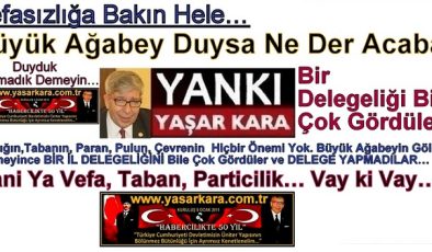 Vefasızlığa Bakın Hele…  Büyük Ağabey Duysa Ne Der Acaba?   Bir Delegeliği Bile Çok Gördüler…