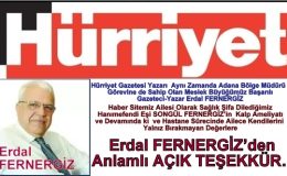 Erdal FERNERGİZ’den Anlamlı AÇIK TEŞEKKÜR…