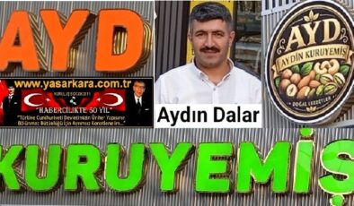 Aydın DALAR’ın İşletmeciliğinde ki  Kuruyemişçiliğin Marka Adresi “AYD Kuruyemiş” Çınarlı Mahallesi  Altıkat Kavşağı Türk Alp Apt Zemin Katında Müşterilerinin Hizmetine Başladı…