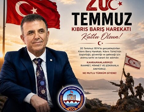 Kozan Ticaret Odası Başkanı,Güçlü Değerimiz Mustafa KANDEMİR’den, Kıbrıs Barış Harekatımızın 52.Yılıdönümü Kutlaması…