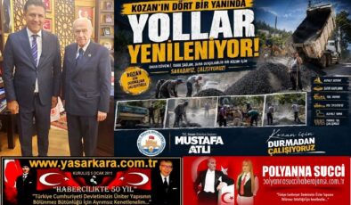 Kozan’ın  Reisi Mustafa ATLI, “Halka Hizmet Hakka Hizmet” Anlayışıyla, Kozanlı Vatandaşımıza Layıkıyla Hizmet Verebilmenin En Önemlilerinden Birisi Olan “Yolları Yeniliyor” ve Yapılan Her Bir Hizmet Vatandaş Tarafından Önemle ve Takdirle Karşılanıyor…