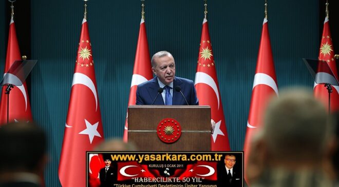 Cumhurbaşkanımız ERDOĞAN, “Ülkemizin güçlenmesinden, bölgesinde istikrarın tesisi için çaba sarf etmesinden rahatsız olanlar bizi yolumuzdan geri döndüremezler”