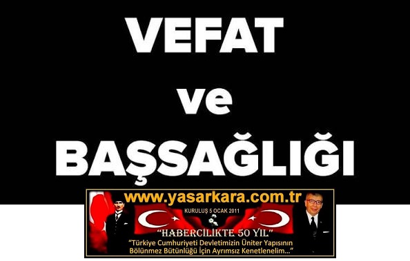 Kozan Hamam Köyünün Köklü Ailelerinden  Merhum Ünlü Veli’nin PTT’den Emekli Memur Kız Evladı Ayşe ESER, Hakkın Rahmetine Kavuştu. Edinilen Bilgiye Göre; Merhumenin Cenazesi 6 Ekim 2026 Salı Günü  Hamam Köyünde Öğle Namazına Müteakip Defnedileceği öğrenildi…